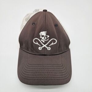 Salt Life Skull Fishing Hook Trucker Hat Brown Mesh Snapback One Size